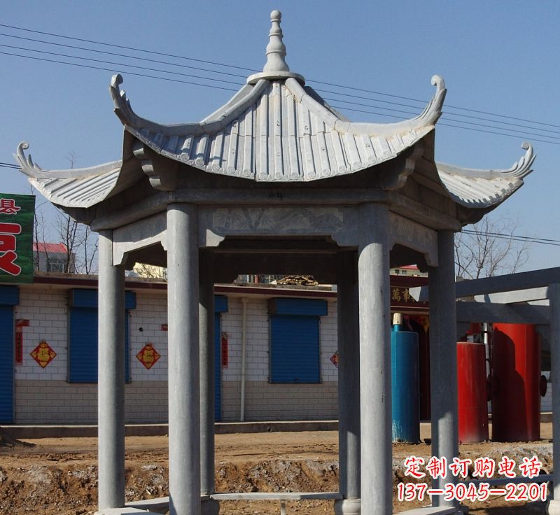 岳阳精美仿古石雕凉亭