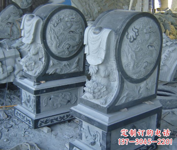岳阳仿古石门墩招财抱鼓石雕塑