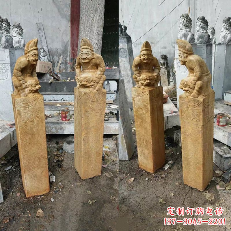 岳阳经典仿古拴马桩雕塑