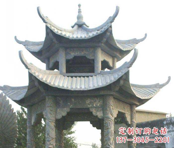 岳阳仿古双层石雕凉亭