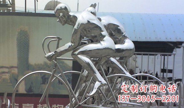 岳阳不锈钢骑行自行车雕塑