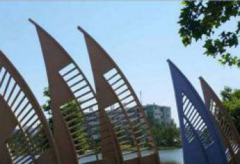 岳阳公园不锈钢抽象船帆雕塑