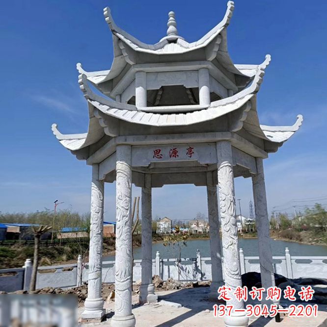 岳阳公园大理石凉亭