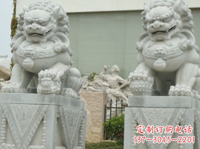 岳阳高端大理石狮子石雕