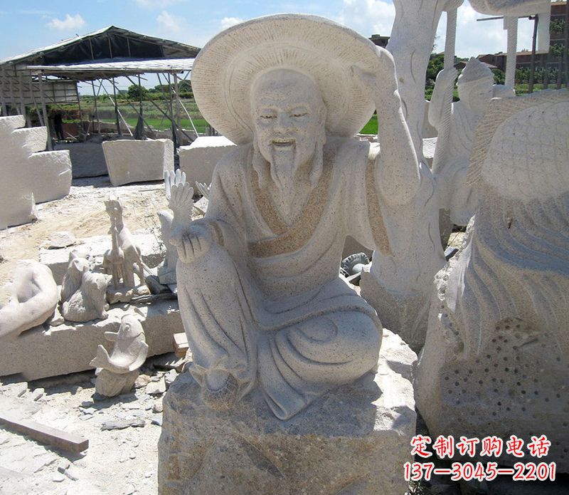 岳阳公园姜太公石雕