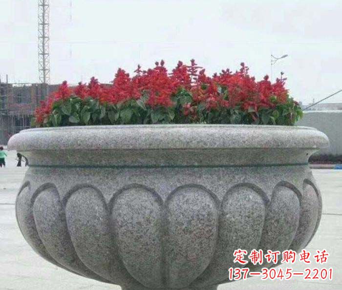 岳阳精美大理石花盆雕塑