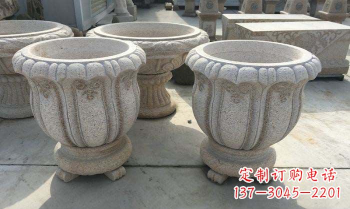 岳阳优雅大理石花盆雕塑