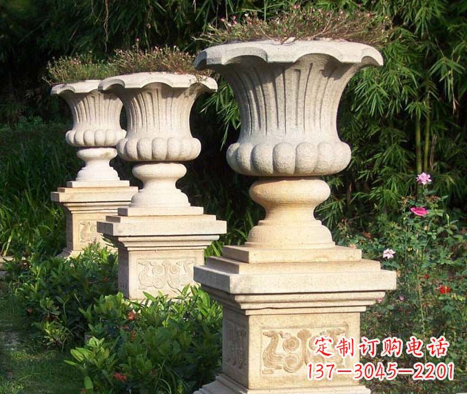 岳阳高质量大理石花盆石雕