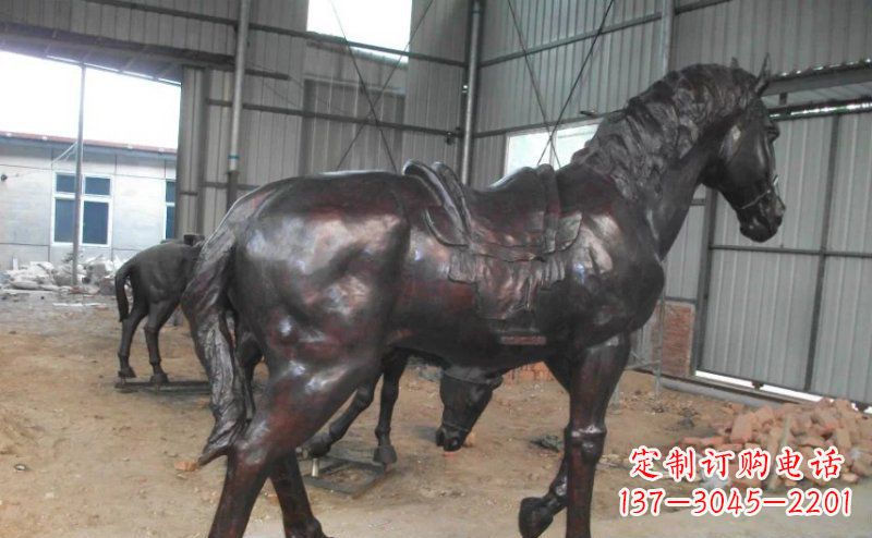 岳阳公园铜马动物铜雕