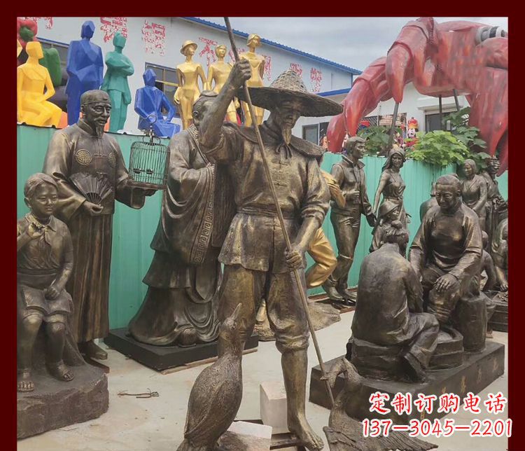 岳阳新中式鸬鹚铜雕塑
