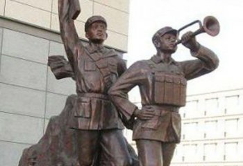 岳阳革命精神熠熠冲锋号铜雕
