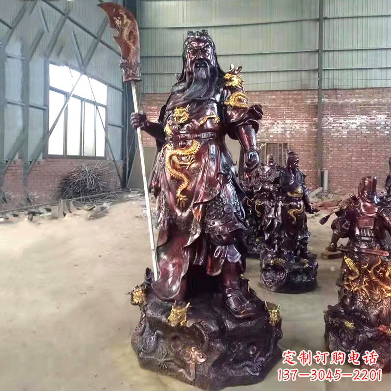 岳阳国际级铜雕作品--关公关二爷神像