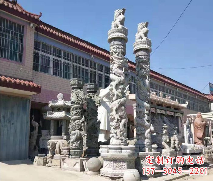 岳阳品质考究的大理石龙柱石雕