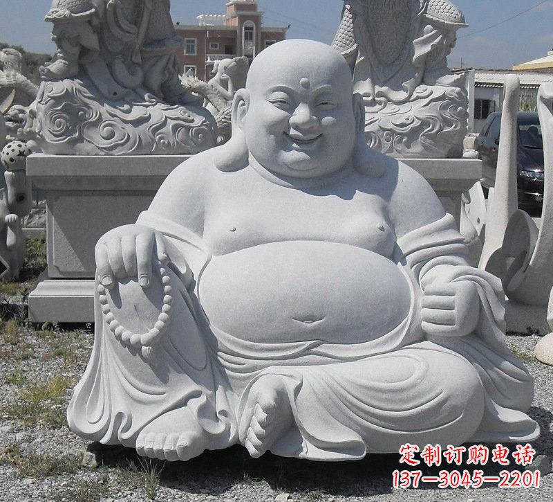 岳阳精美高雅的汉白玉弥勒佛雕像