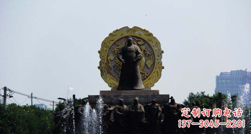 岳阳李世民古代名人铜雕
