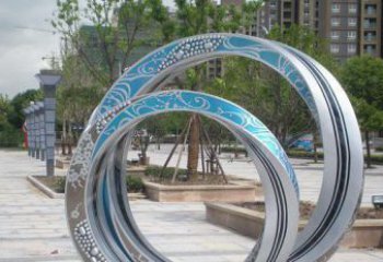 岳阳铸造精良的不锈钢圆环雕塑