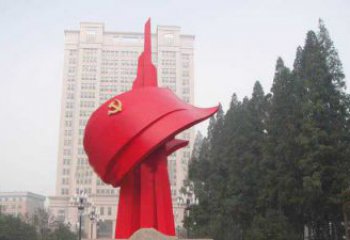 岳阳不锈钢抽象党旗雕塑，象征着祖国力量