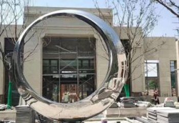 岳阳酒店装饰用圆环不锈钢雕塑