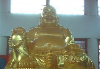 岳阳传统工艺制作鎏金弥勒佛像