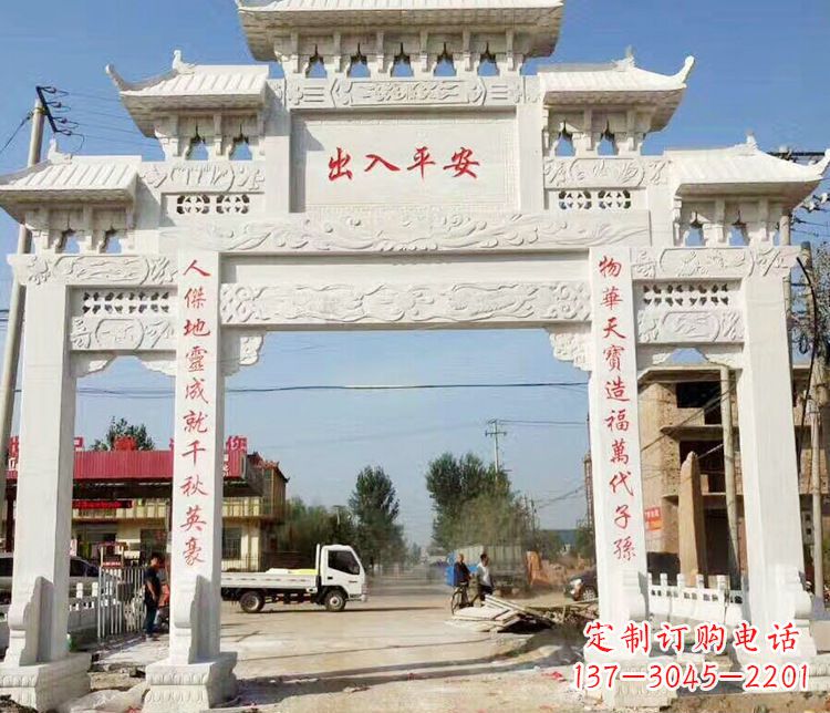 岳阳三门石牌坊石雕艺术