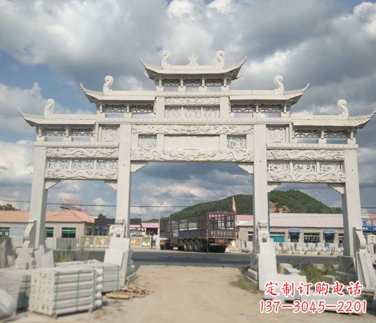 岳阳精美大理石牌坊石雕——给您的家园增添优雅气质