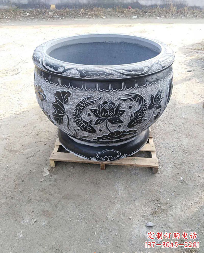 岳阳石雕花盆