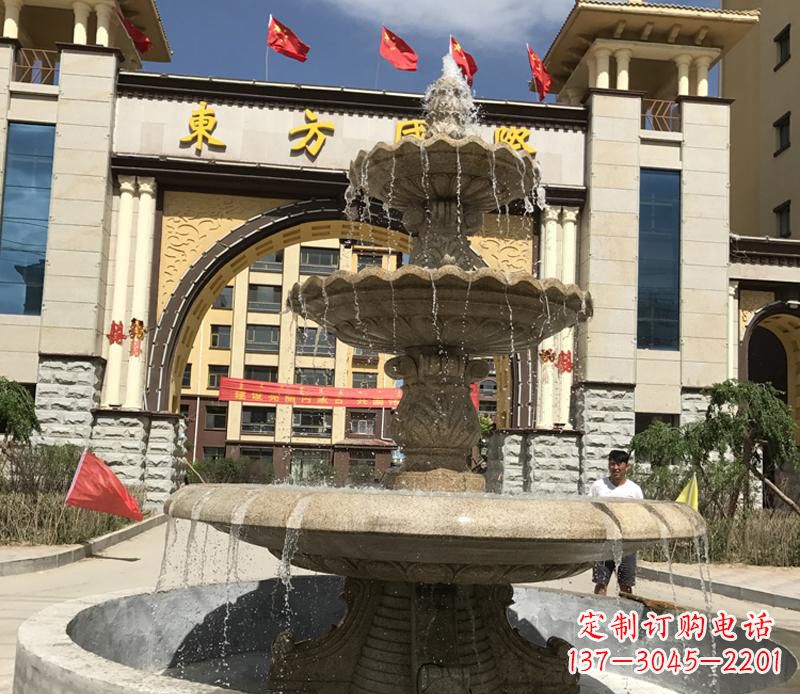 岳阳石雕小区大型喷泉雕塑