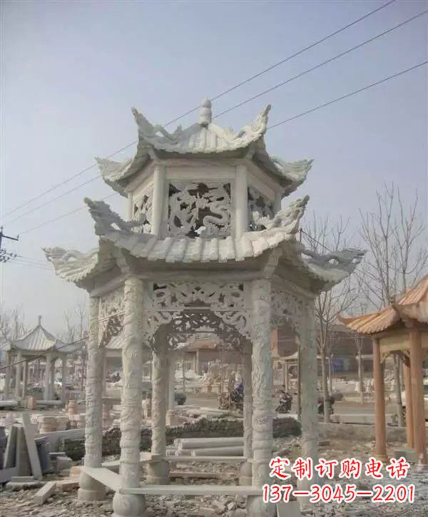 岳阳双层凉亭石雕