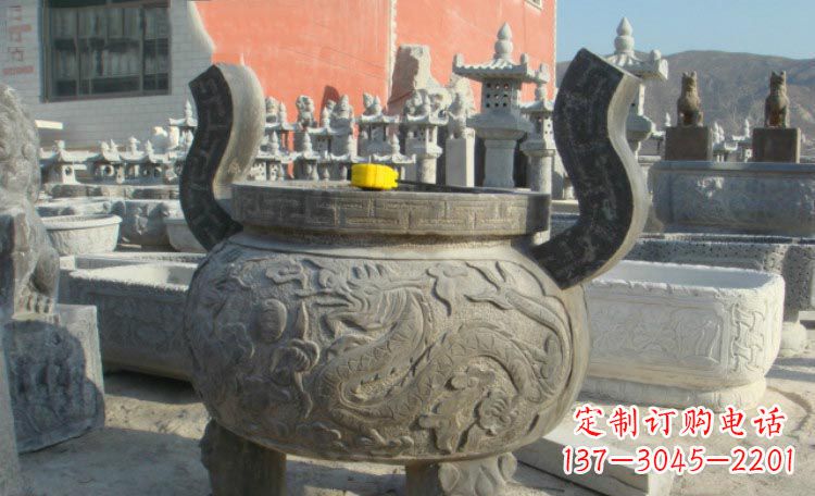 岳阳双龙戏珠浮雕香炉铜雕