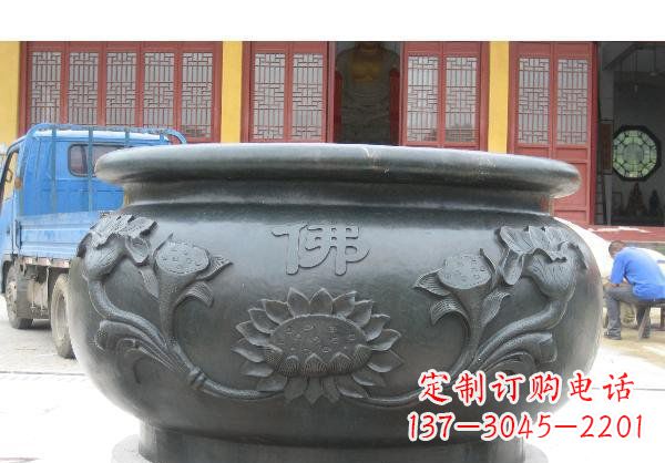 岳阳水缸寺庙铜雕 (2)