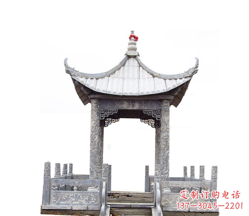 岳阳四角仿古石凉亭石雕