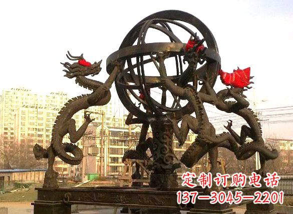 岳阳四龙戏珠城市景观铜雕
