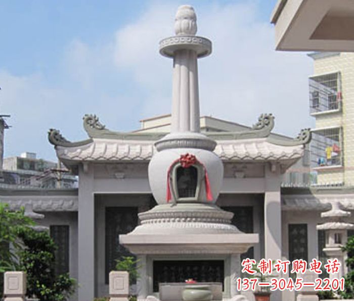 岳阳寺庙景观舍利塔石雕 (4)