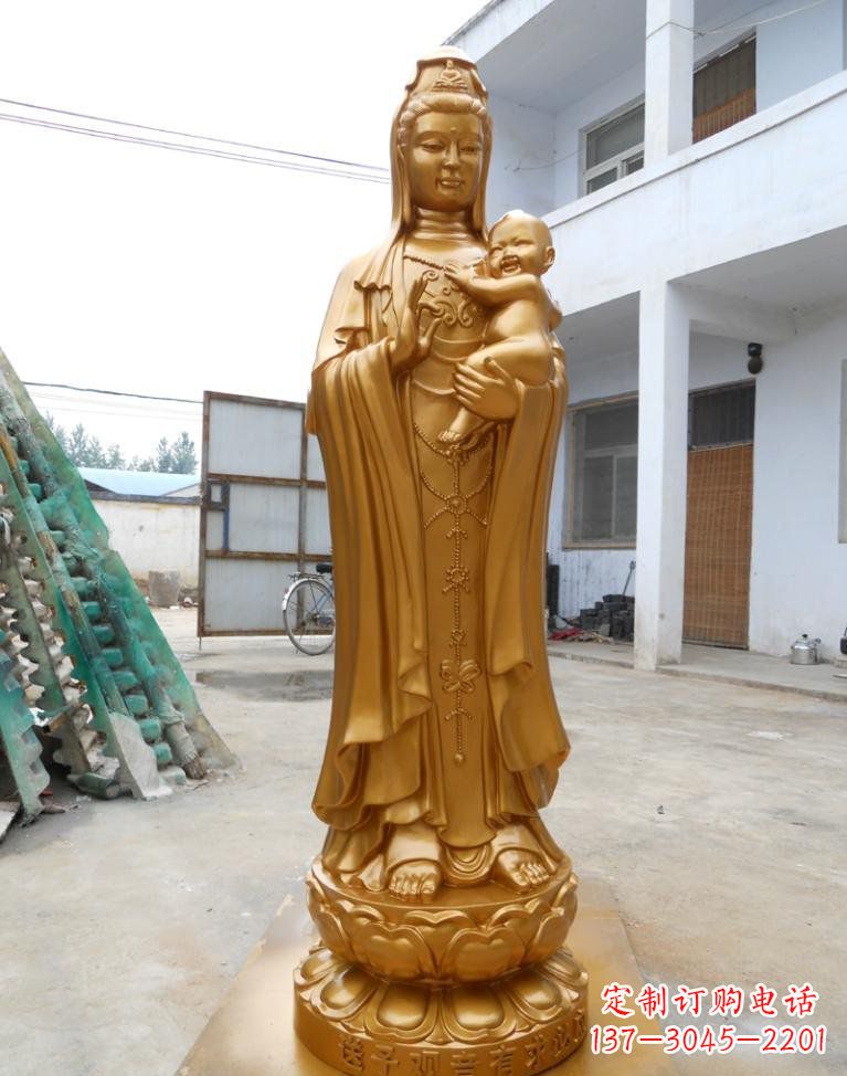 岳阳寺庙立式送子观音铜雕