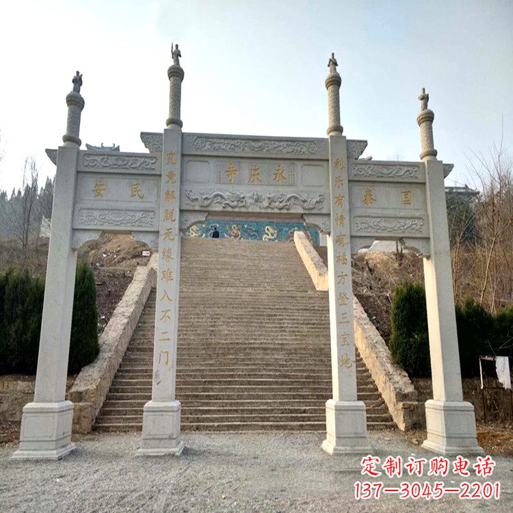 岳阳寺庙入口无楼牌坊