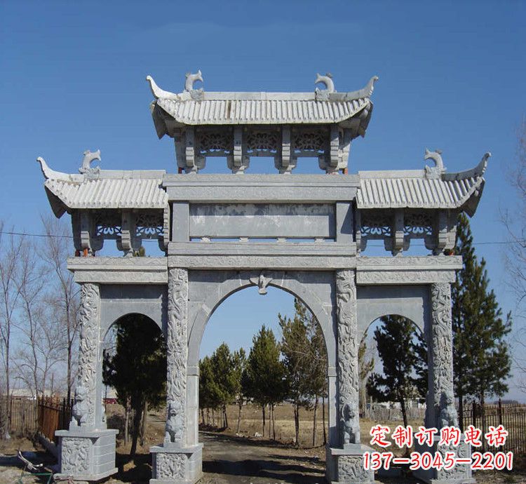 岳阳寺庙石牌坊