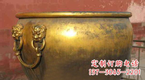 岳阳寺庙水缸铜雕 (2)