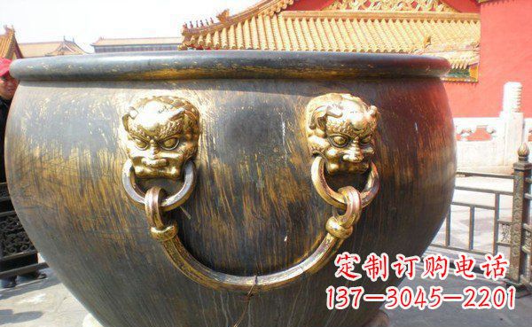 岳阳寺庙水缸铜雕 (3)