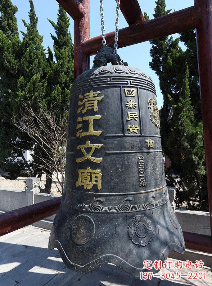 岳阳寺庙铜钟雕塑 (5)