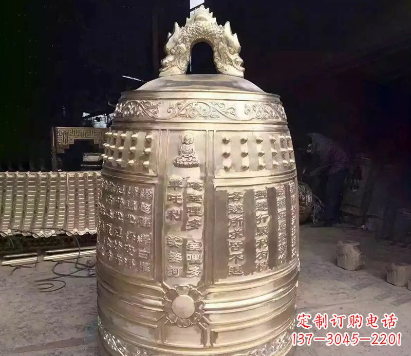 岳阳寺庙铜钟雕塑 (3)