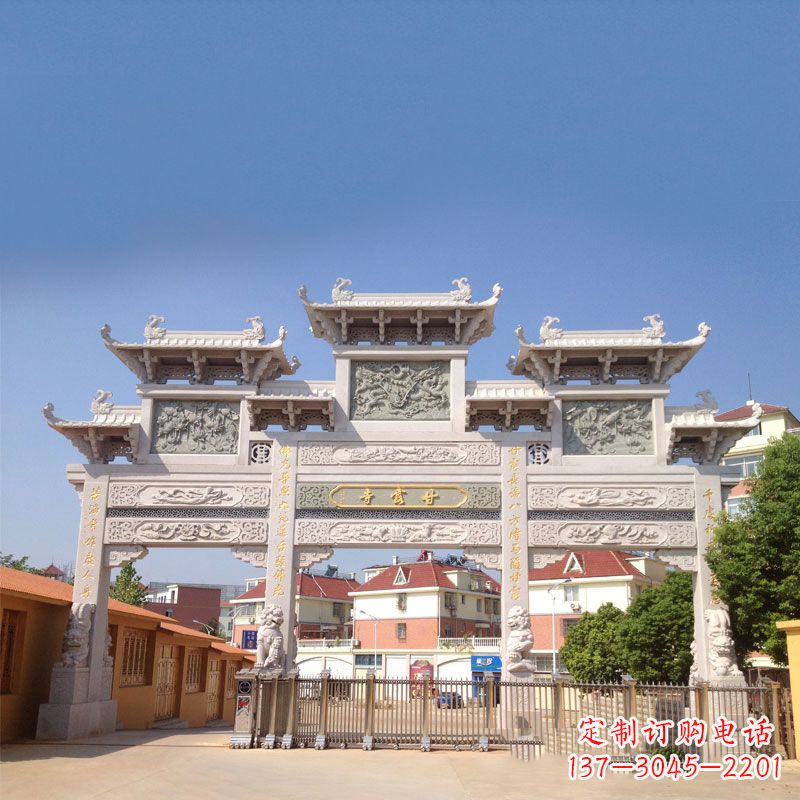 岳阳寺院大门石雕牌楼