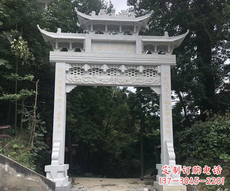岳阳寺院牌坊石雕