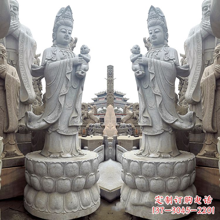 岳阳送子观音青石雕塑