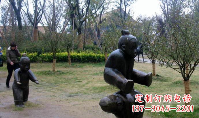 岳阳跳山羊公园人物铜雕