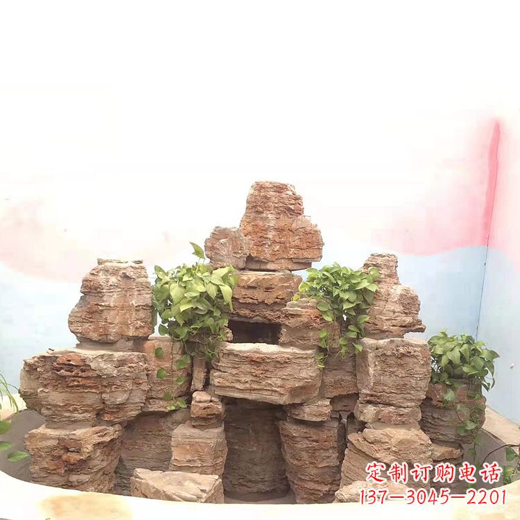 岳阳庭院园林假山鱼池