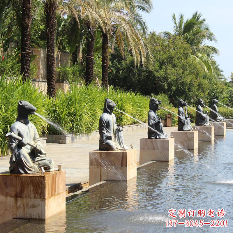 岳阳铜雕动物喷泉景观雕塑