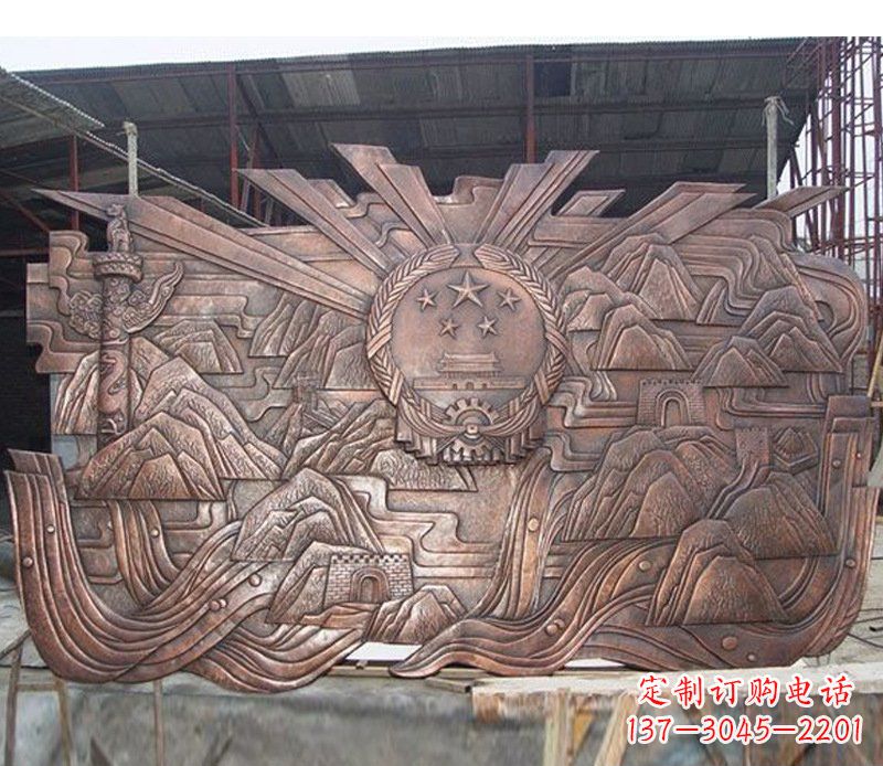 岳阳铜雕广场军人壁画雕塑摆件