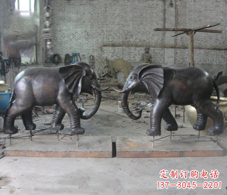 岳阳铜雕园林动物大象雕塑 (2)