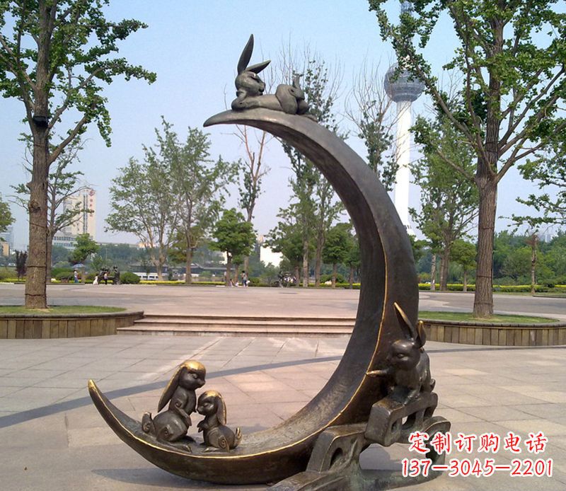 岳阳兔子铜雕
