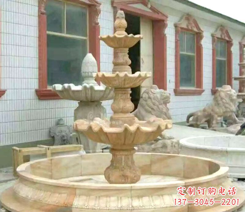 岳阳晚霞红大型喷泉石雕 (3)